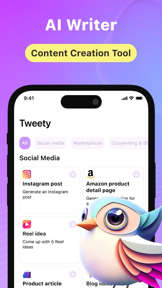 #1. Tweety: AI Content Writer Tool (iOS) By: Foresko LLC
