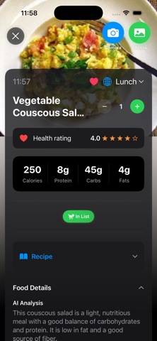 FoodLens screenshot