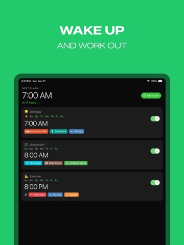 Jolt: Workout Alarm Clock iPad screenshot