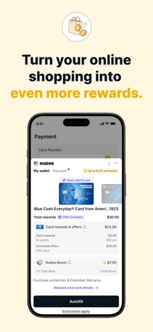 Kudos: Put Your Wallet to Work App Store screenshot 1
