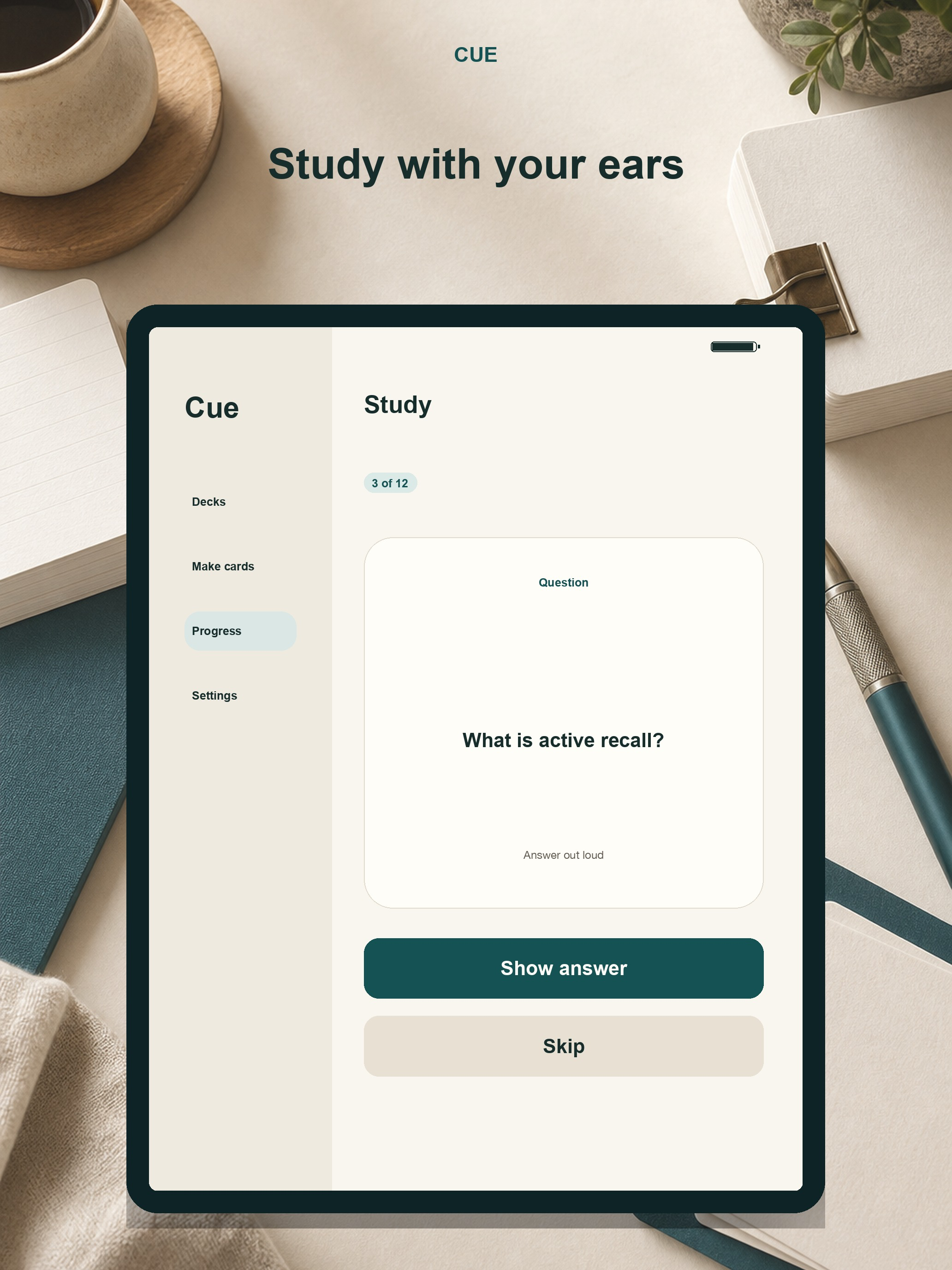 Cue: Hands-Free Flashcards screenshot 9