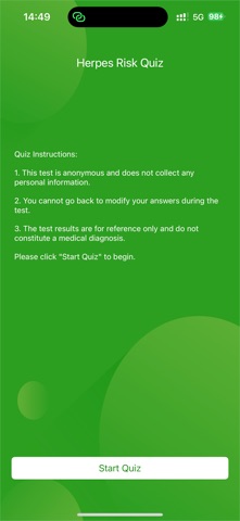 Herpes Quiz for Singles iPhone screenshot