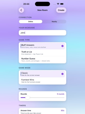 BluffUp iPad screenshot