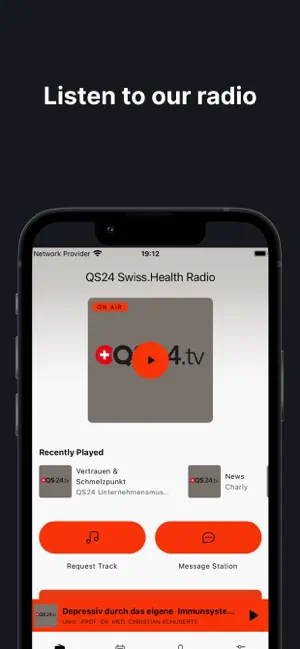 QS24 Swiss.Health Radio iPhone screenshot 1