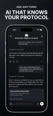 Milligram - Peptide Tracker Screenshot 3 of 10