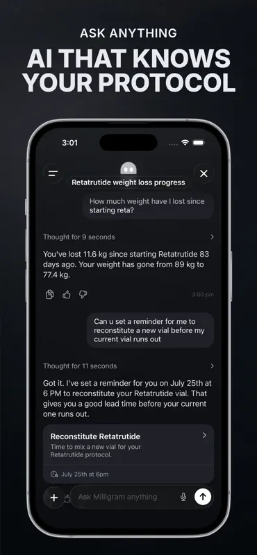 Milligram - Peptide Tracker screenshot 3 of 10