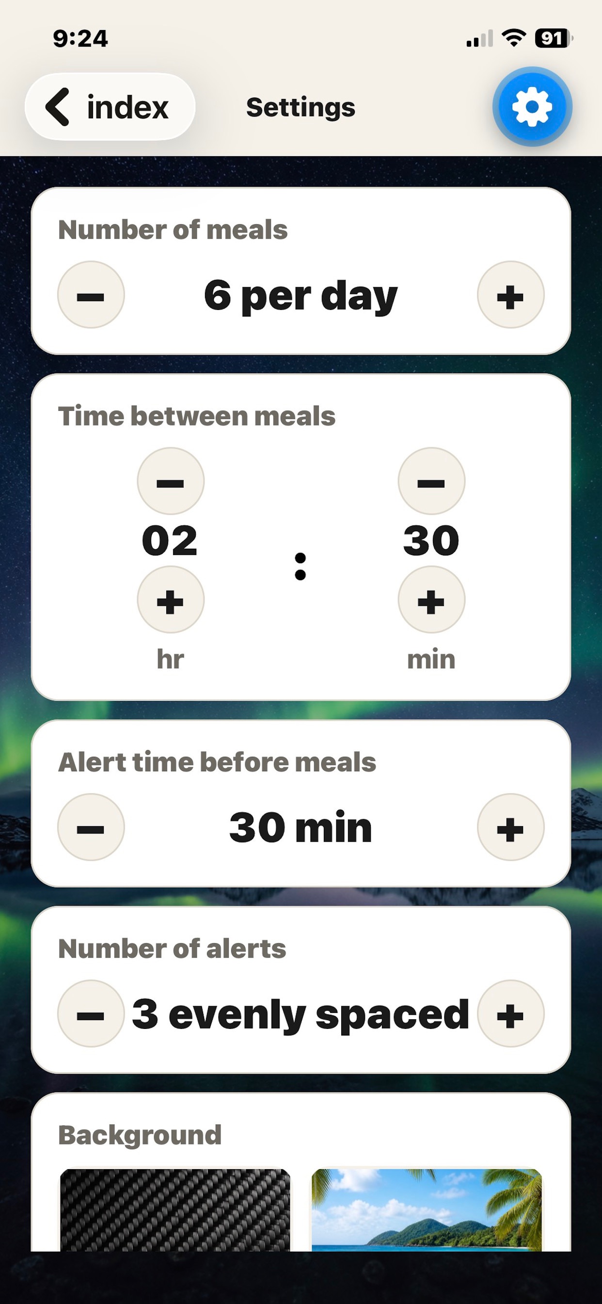 Screenshot 2 of Fuel Meal Timer