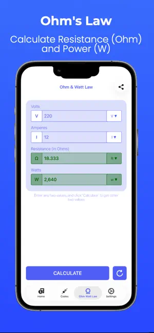 Resistance Calculator: In Ohms screenshot 3