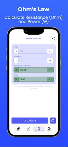 Resistance Calculator: In Ohms iPhone screenshot