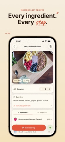 Cheflet: Recipe Saver iPhone screenshot