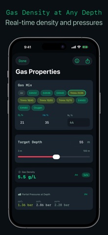Dalton: Dive Gas Calculator iPhone screenshot