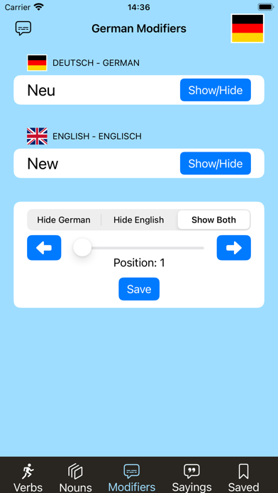 German Vocab Screenshot