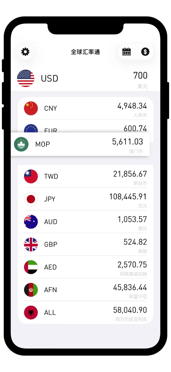Screenshot #2 pour 全球汇率通 - 实时货币汇率计算器