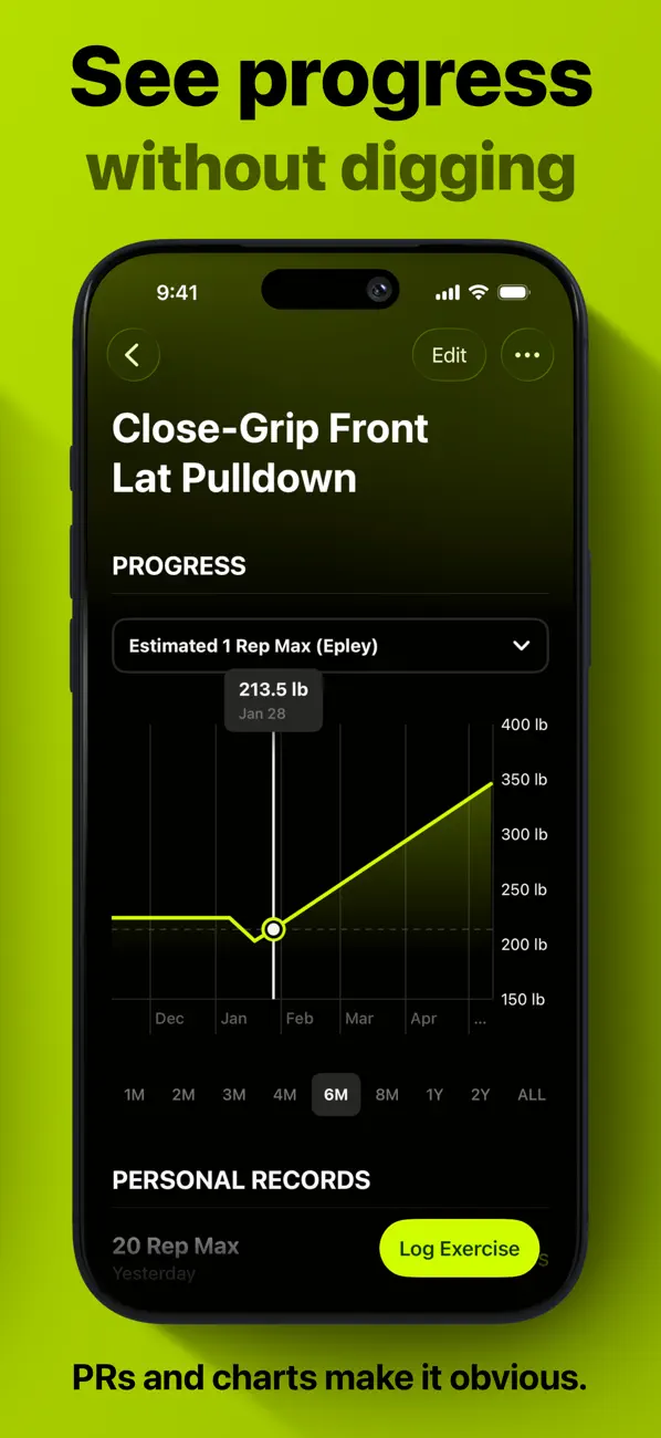 Gains: Weightlifting Tracker iOS app screenshot showing feature 5