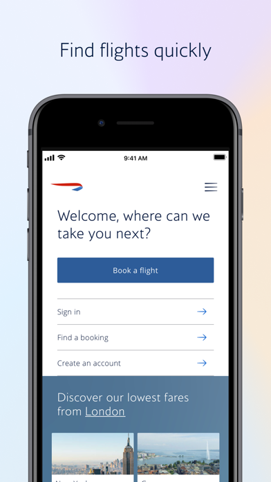British Airways screenshot