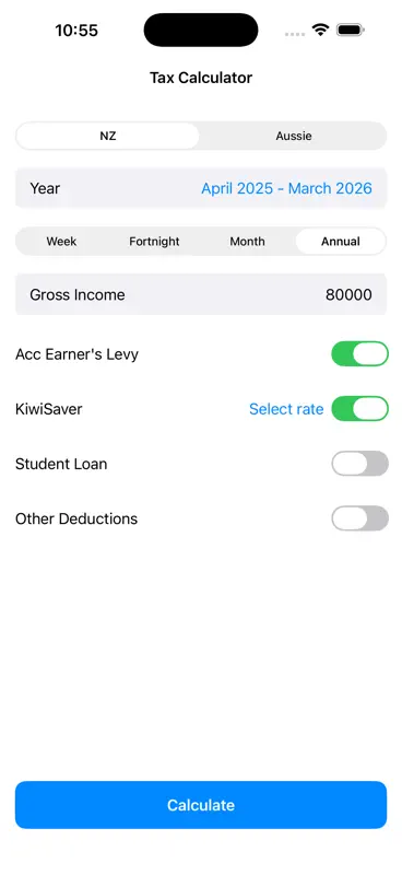 Income Tax Calculator (AU&NZ) screenshot 2 of 6