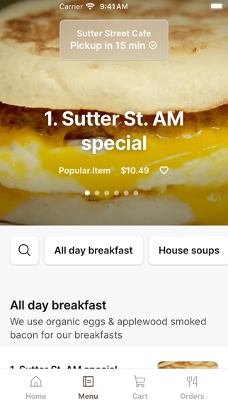 Sutter Street Cafe iPhone screenshot 2 - Food & Drink app