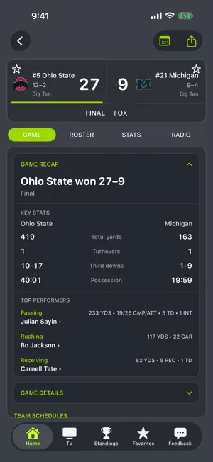 Michigan Football Schedules screenshot 3