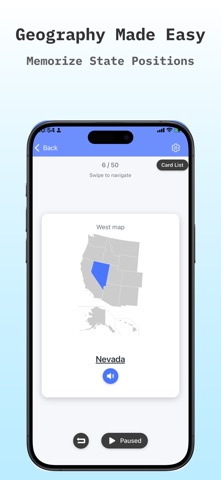 USA Map Master: 50 States Quiz iPhone screenshot