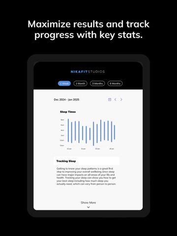 Nikafit Tracking App iPad screenshot