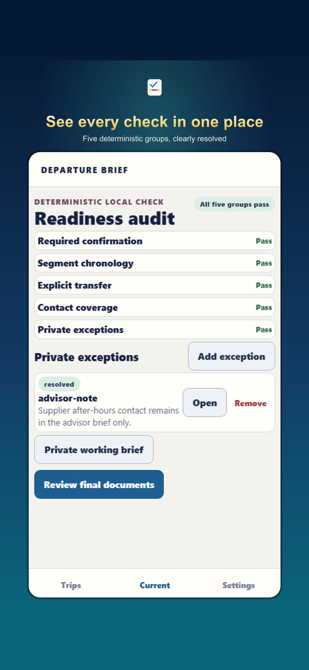 Screenshot 5 of Departure Brief: Travel Pro