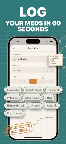 Calibrate: ADHD Med Tracker iPhone screenshot