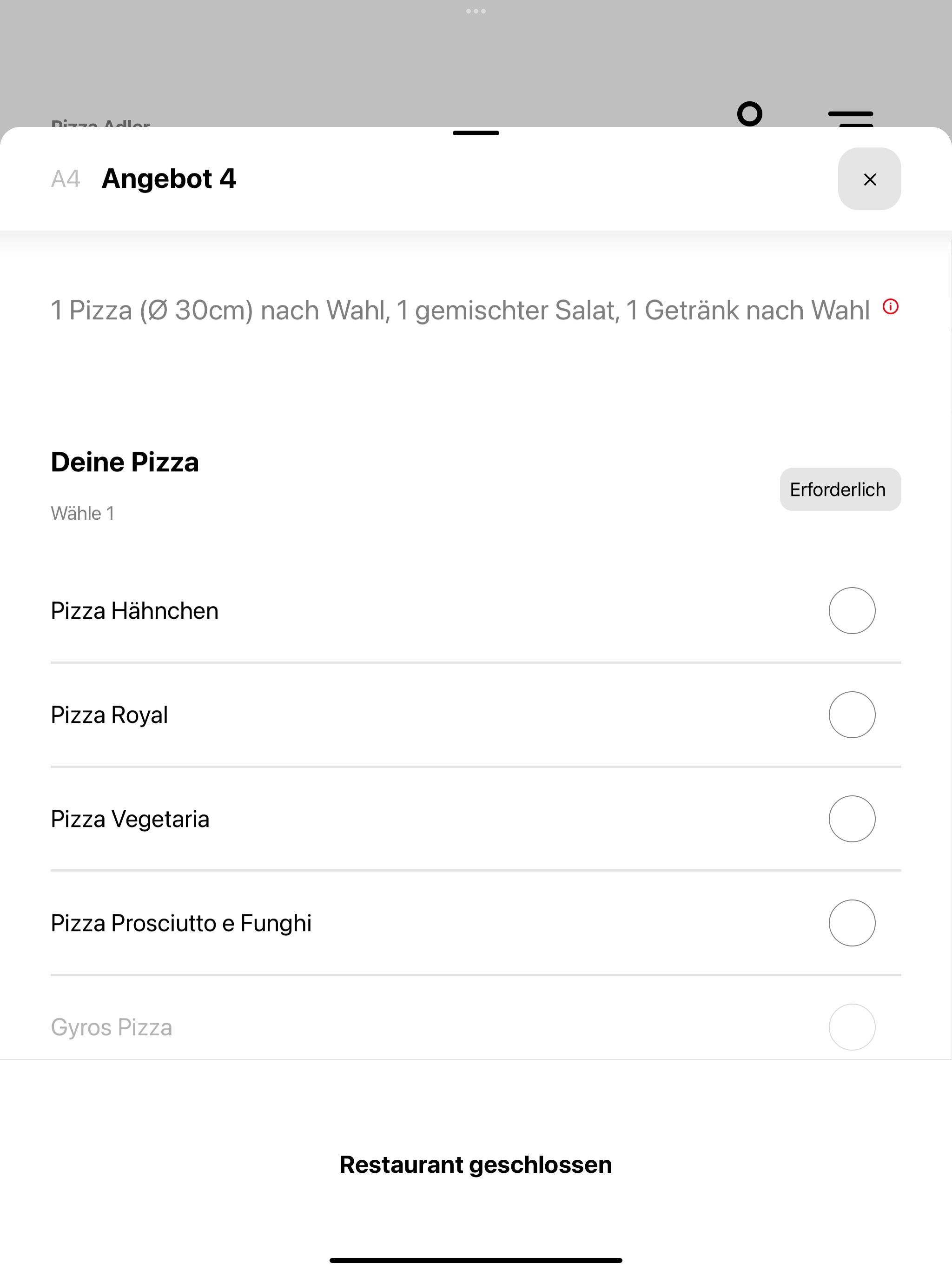 Pizza Adler DE