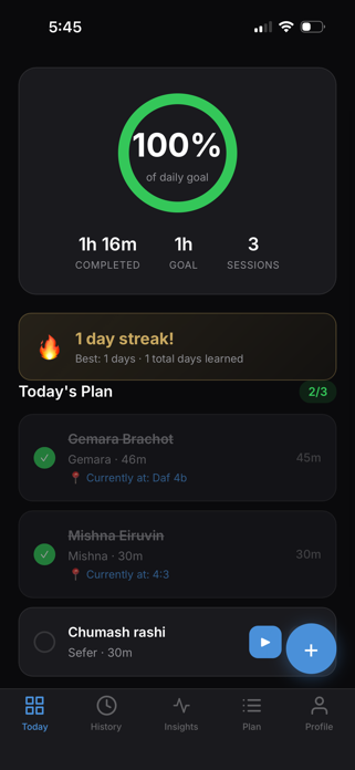 Torah Tracker: Daily Learning Screenshot 3 of 5