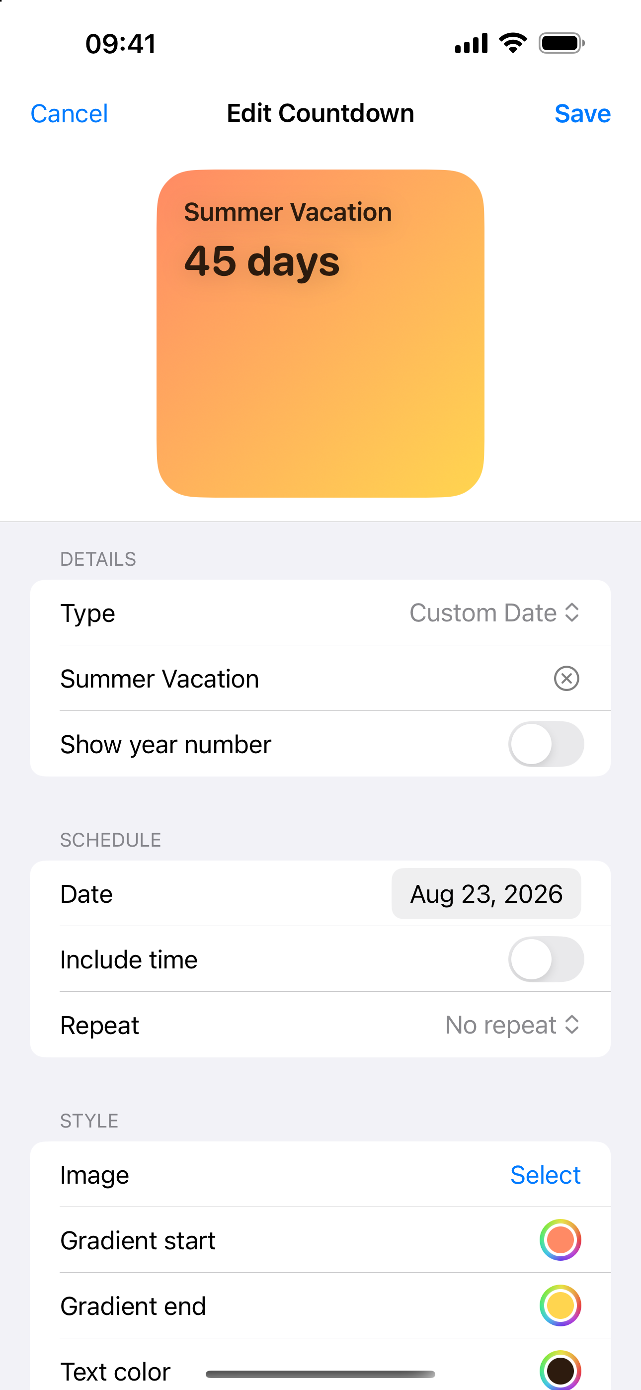 Ahead: Countdown Widgets screenshot 6