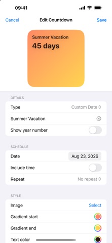 Ahead: Countdown Widgets Screenshot 6 of 10
