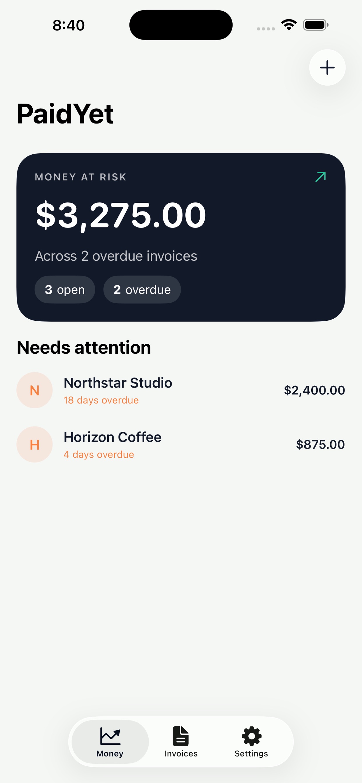 Screenshot 1 of PaidYet: Invoice Reminders