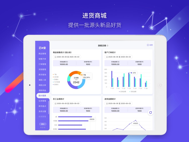 云e宝 - 服装批发零售进销存管理软件HD