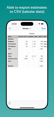 Repair Budget Planner iPhone screenshot