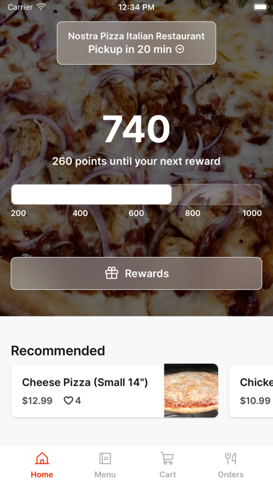 Nostra Pizza To Go iPhone screenshot 1 - Food & Drink app