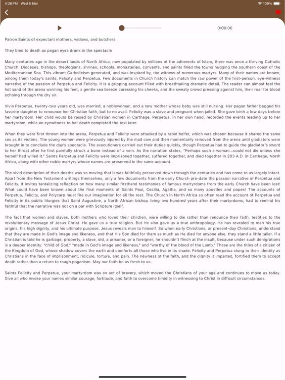 Daily Catholic Saints iPad screenshot 8 - Productivity app