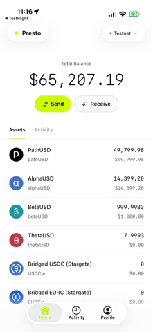 Presto: Tempo Wallet iPhone screenshot