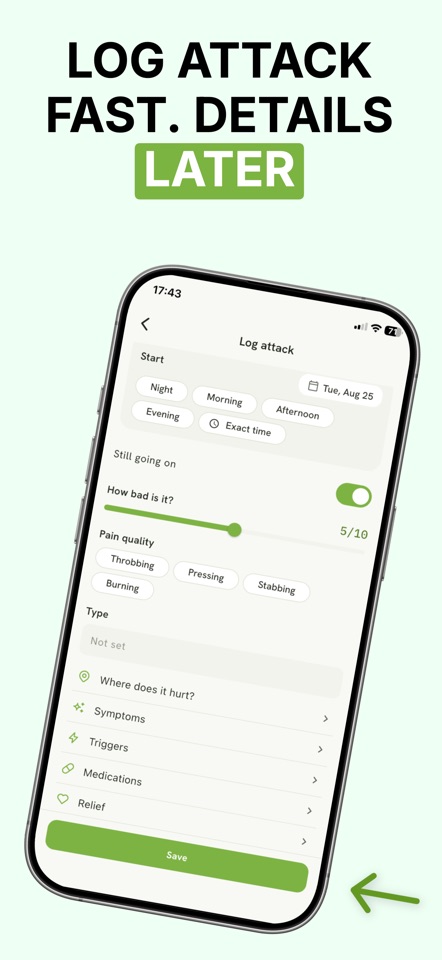 Migraine Tracker – MiGi screenshot 1