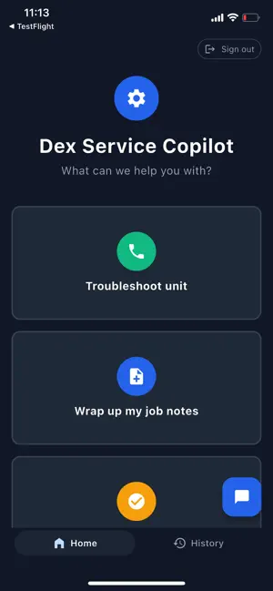 Dex Service Copilot screenshot 1