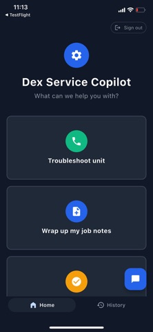 Dex Service Copilot screenshot