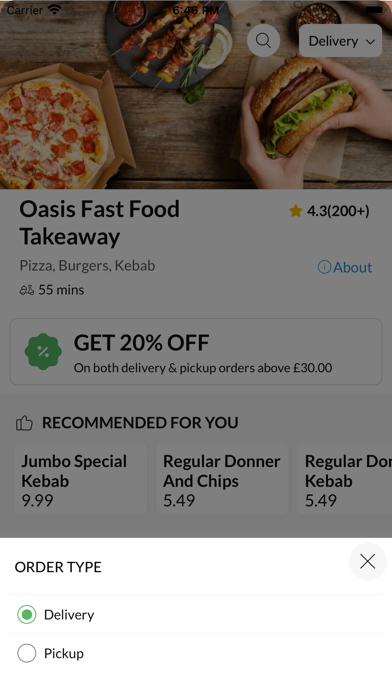 Oasis Fast Food Takeaway. Screenshot