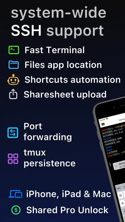 SSH Client - Secure ShellFish iPhone-skjermbilde 1
