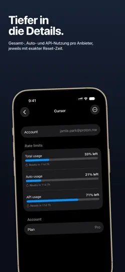 Screenshot von Limits: AI Usage Tracker auf dem iPhone 5