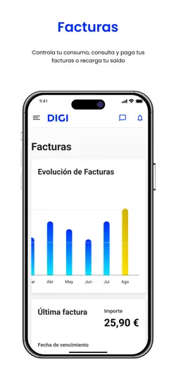 Captura de pantalla de Mi DIGI en iPhone 3