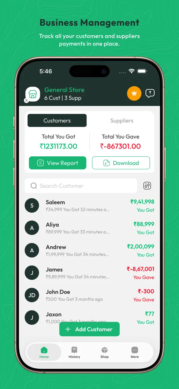 Screenshot #1 pour Khata Tracker Ledger Book