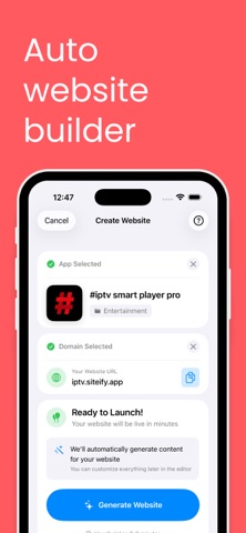 Siteify - Website Builder iPhone screenshot