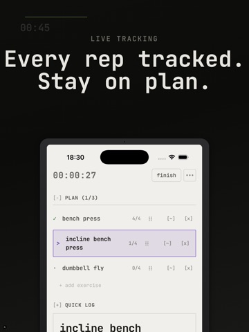 Syntax: AI Workout Log iPad screenshot