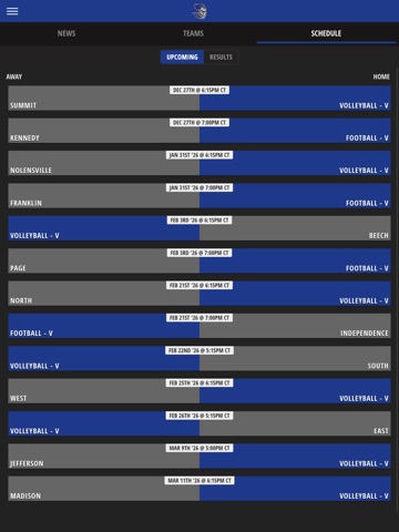 HCA Knights Athletics iPad screenshot