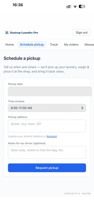 Bastrop Laundry Pro screenshot 2