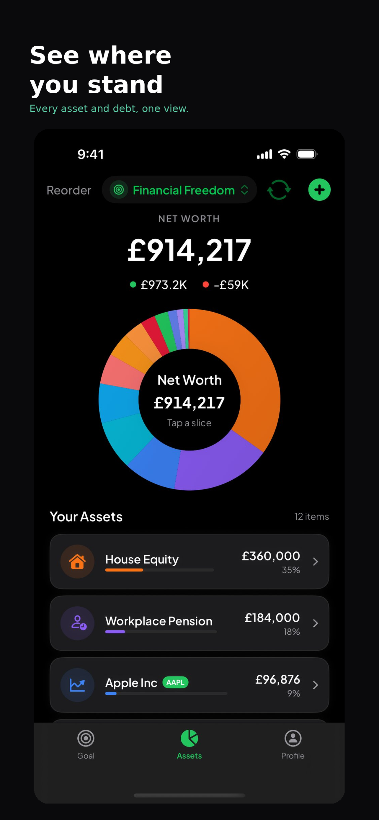 Closer - Net Worth Tracker screenshot 3