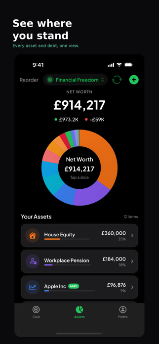Closer - Net Worth Tracker Screenshot 3 of 10